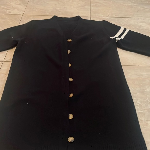 Stripe pattern drop shoulder cardigan - Picture 8 of 9